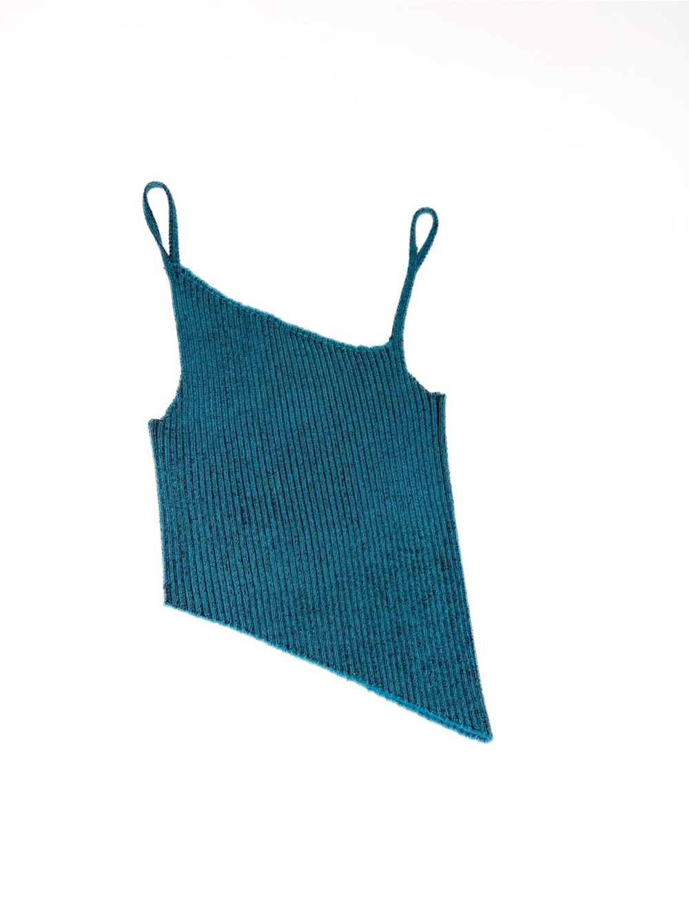Isa Boulder Blue-Green Parallel Ribbed Crop Top - Picture 5 of 5